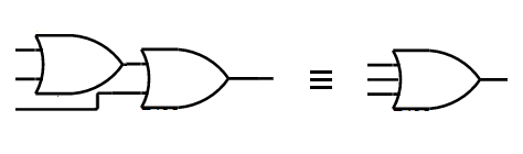 Equivalent 3 input NOR gate
